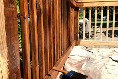 Deck staining