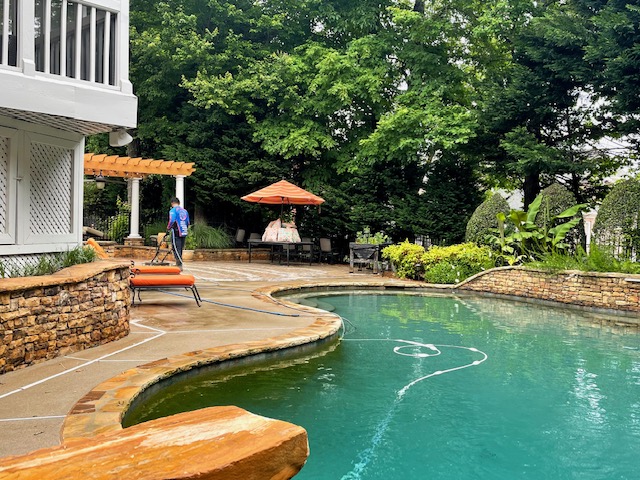 Pool deck cleaning