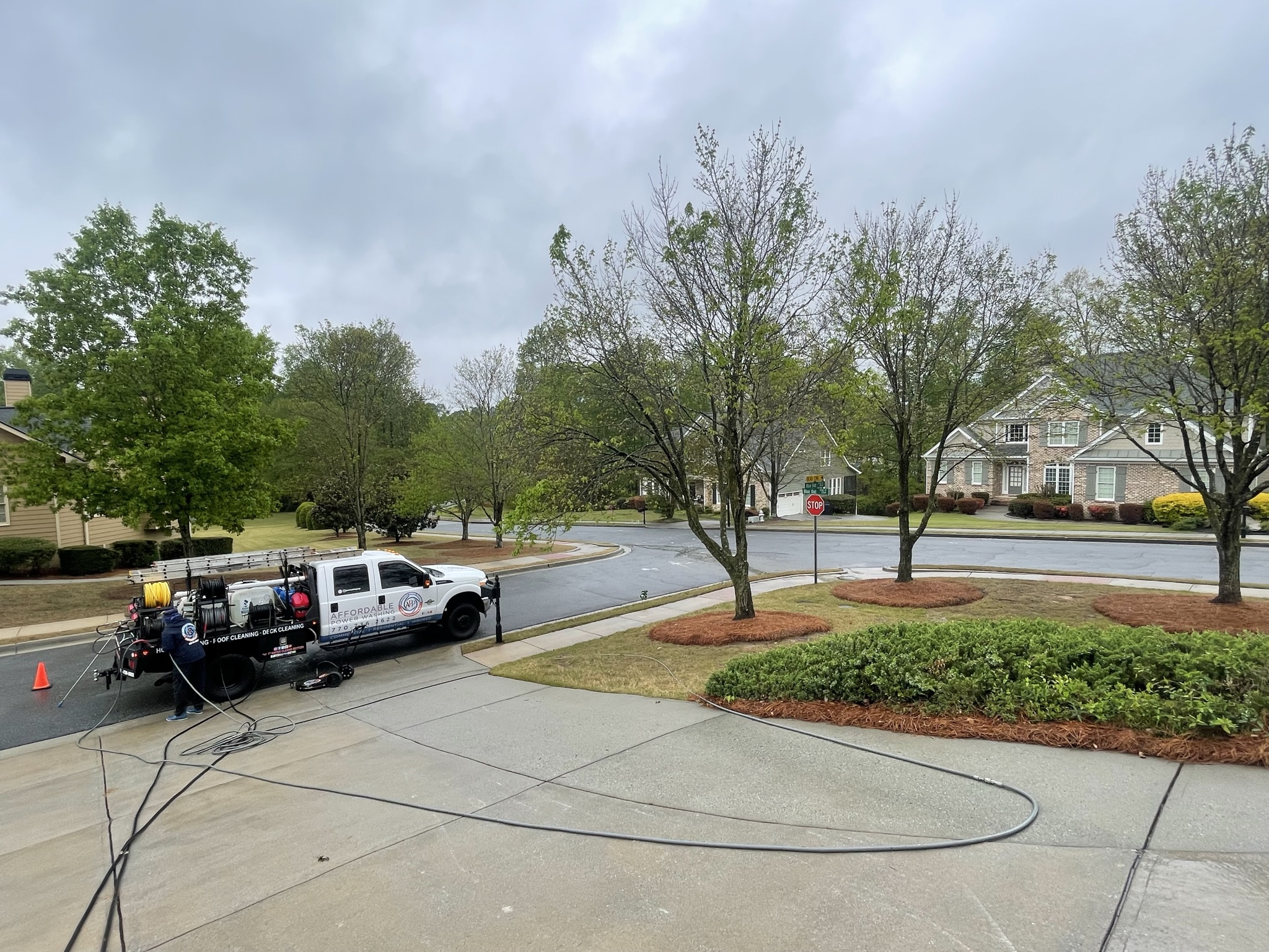 Retaining Wall & Concrete Cleaning Completed in Loganville, GA